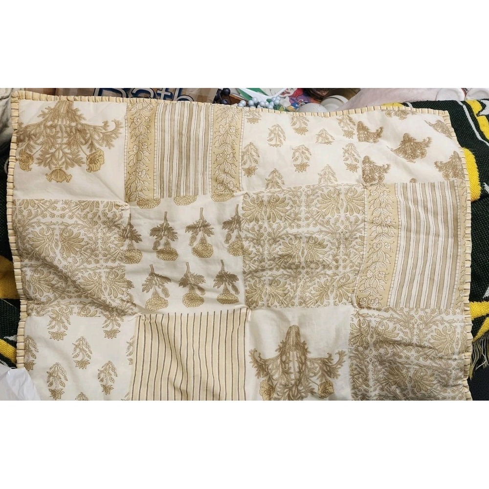 Set Of 2 Pottery Barn  Standard Quilt Patchwork Pillow Sham Cotton French Countr